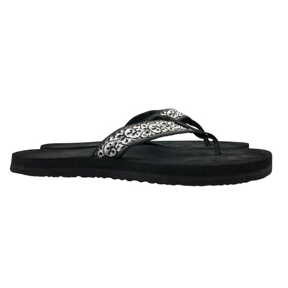 Teva Women's Size 11 Mush White Grey Black Thong Slip On Flip Flops Sandals - Picture 1 of 11